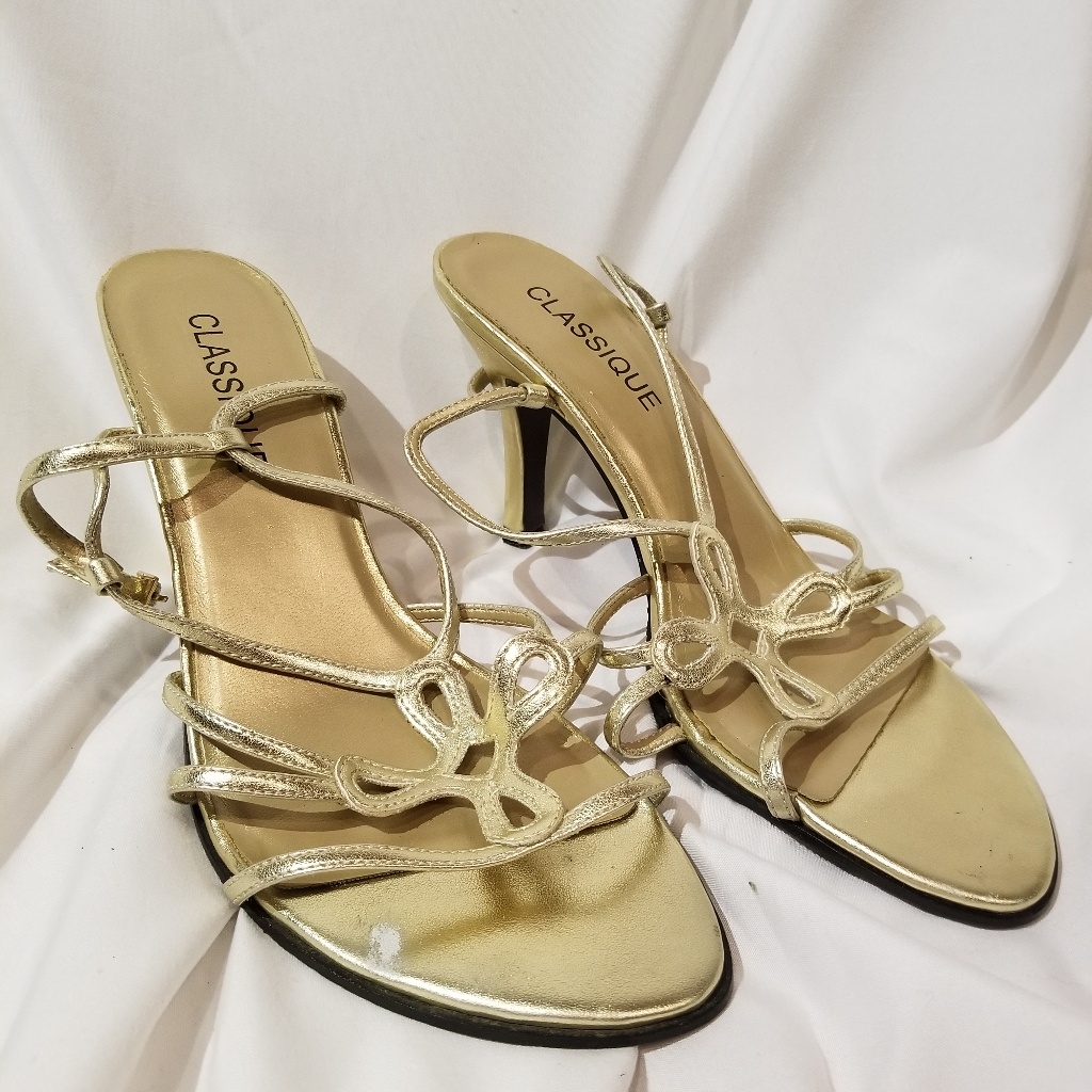 Gold Strappy Heels